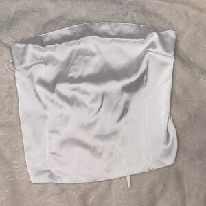 Elegant White Satin Tube Top